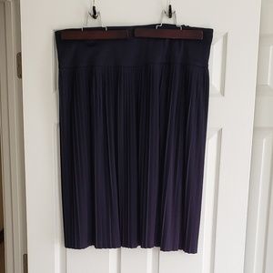 Navy pleated skirt